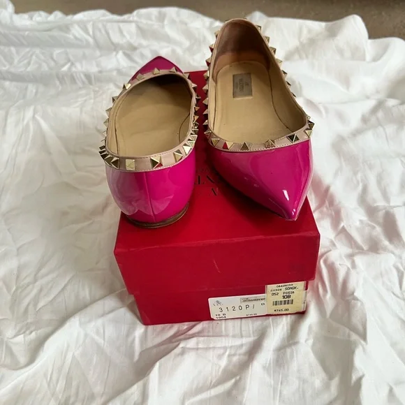 Valentino Rockstud Ballerina Flats sz 40 - Picture 1 of 4